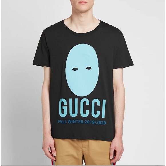 NWT Gucci Manifesto Mask Print Oversized Cotton T-Shirt In Black Size L - Picture 5 of 16